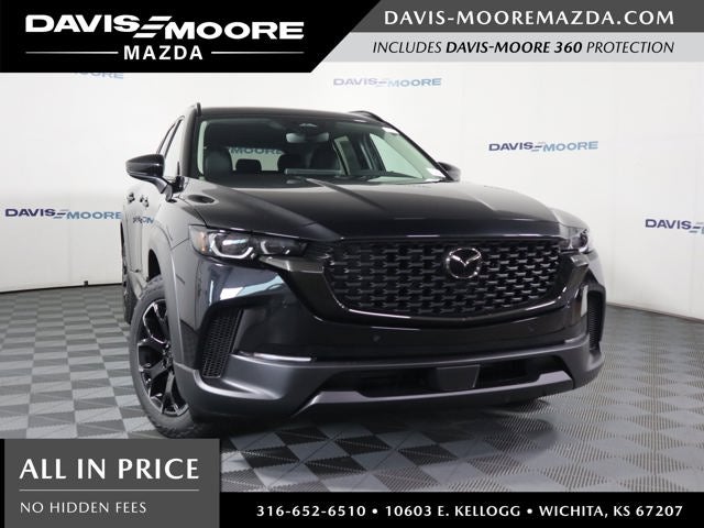 2026 Mazda Mazda CX-50 2.5 S Meridian Edition AWD in Jet Black Mica — front three-quarter view