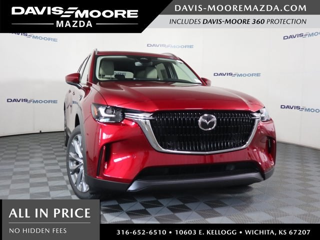 2026 Mazda Mazda CX-90 3.3 Turbo Preferred AWD in Soul Red Crystal Metallic — front three-quarter view