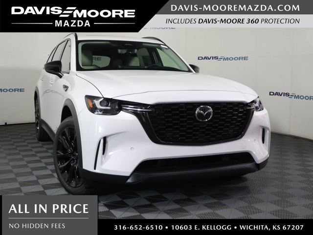 2026 Mazda Mazda CX-90 3.3 Turbo Premium Sport AWD in Rhodium White Premium — front three-quarter view