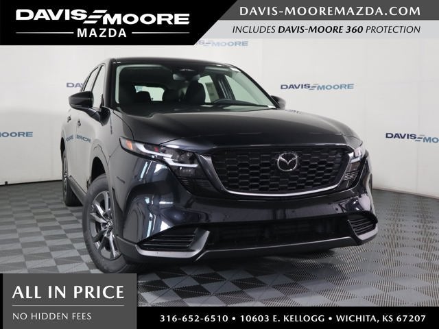 2026 Mazda Mazda CX-5 2.5 S AWD in Jet Black Mica — front three-quarter view