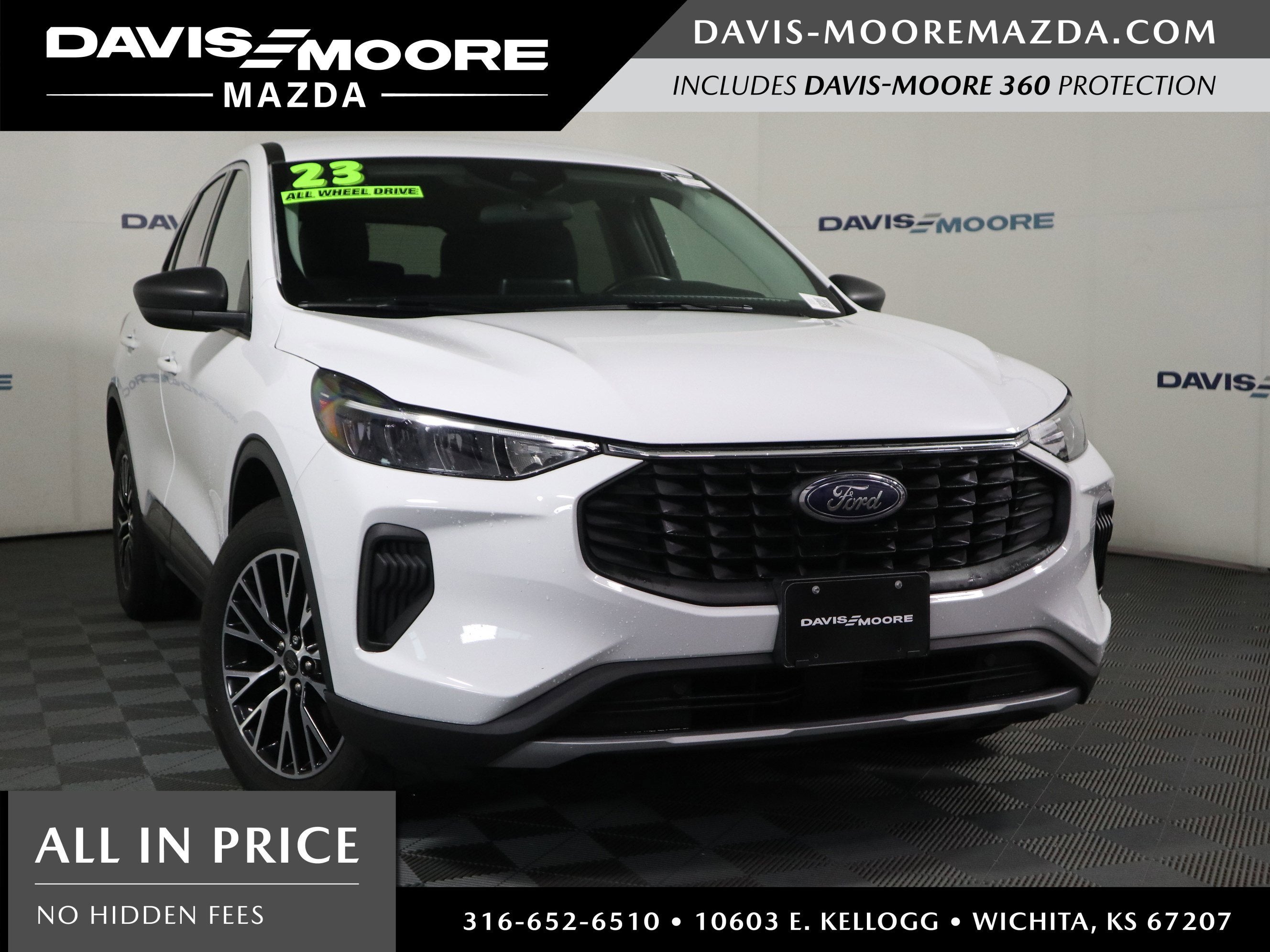 2023 Ford Escape Active AWD in Oxford White — front three-quarter view