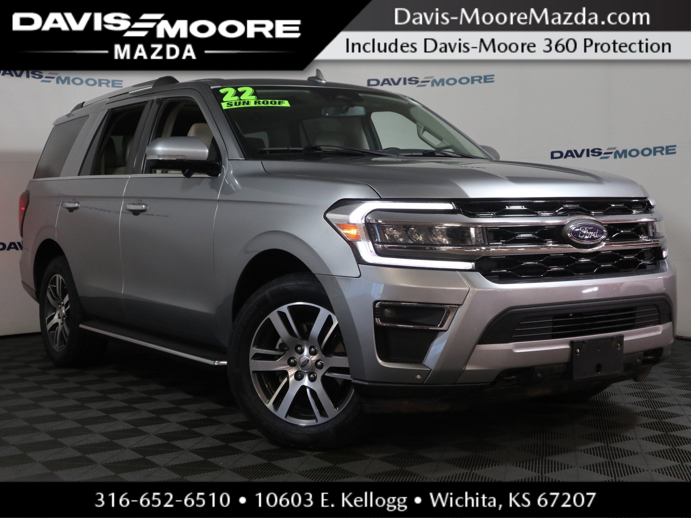 2022 Ford Expedition Limited in Silver Metallic — front three-quarter view
