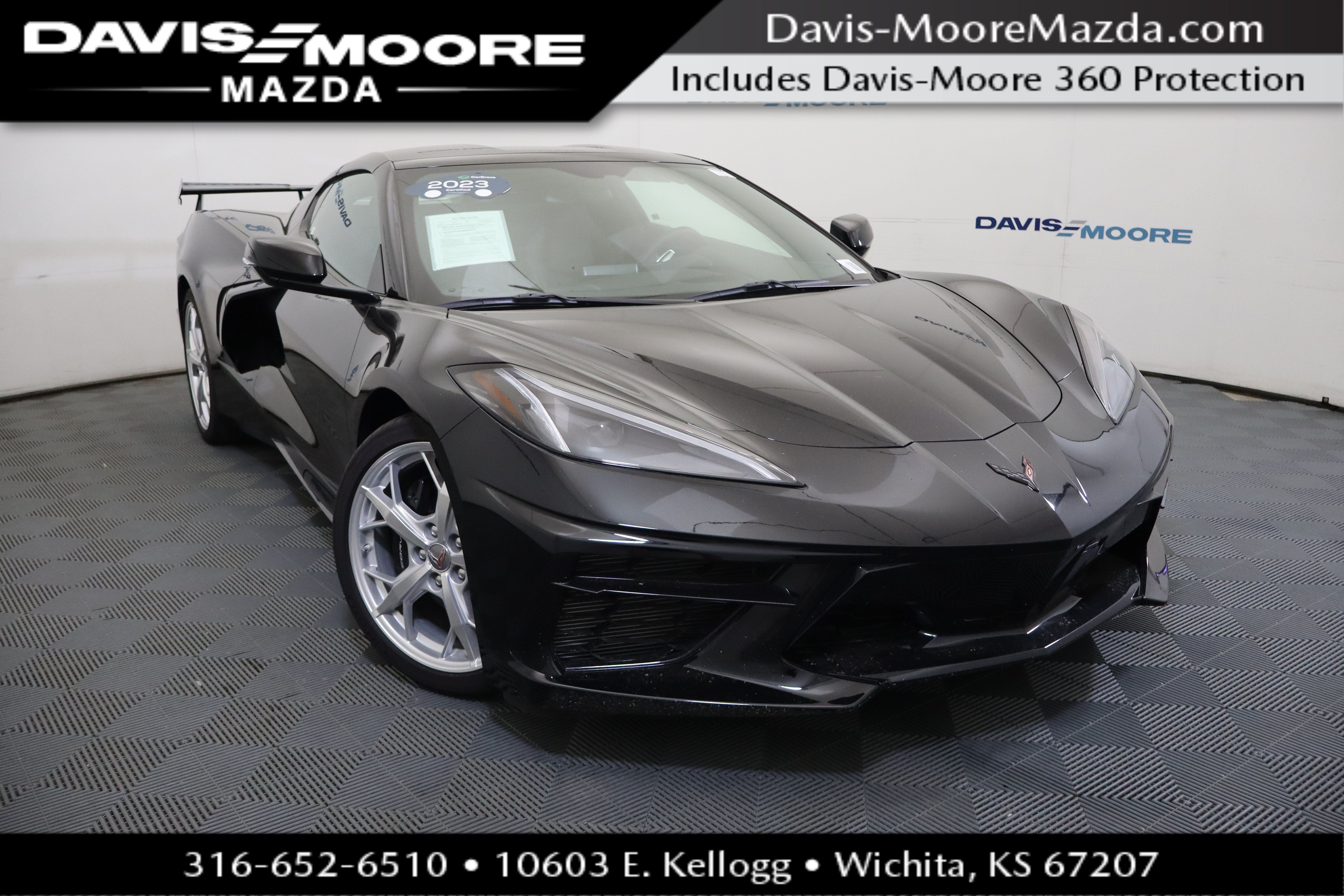 2023 Chevrolet Corvette 1LT in Black — front three-quarter view
