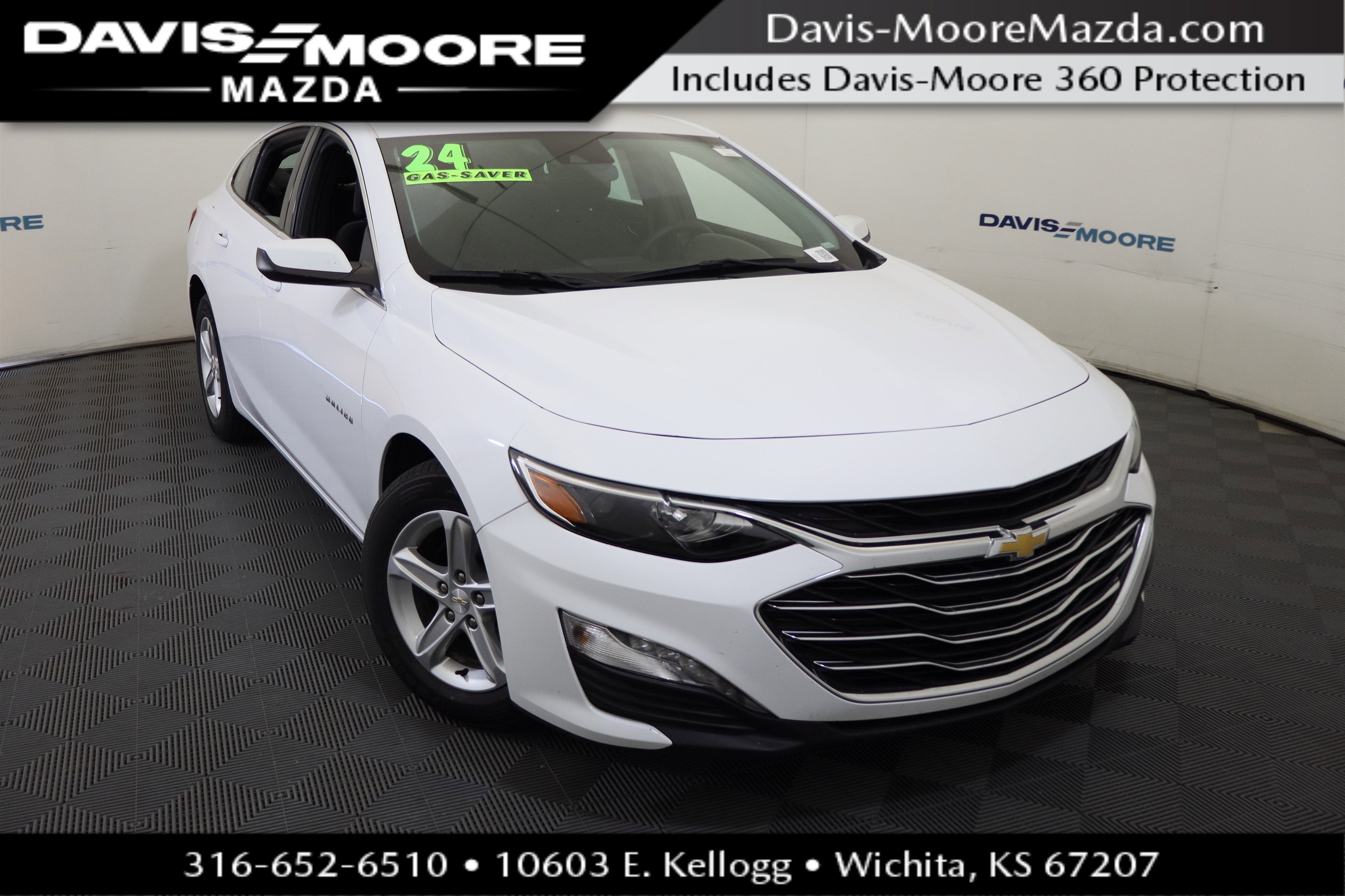 2024 Chevrolet Malibu LT in Summit White — front three-quarter view