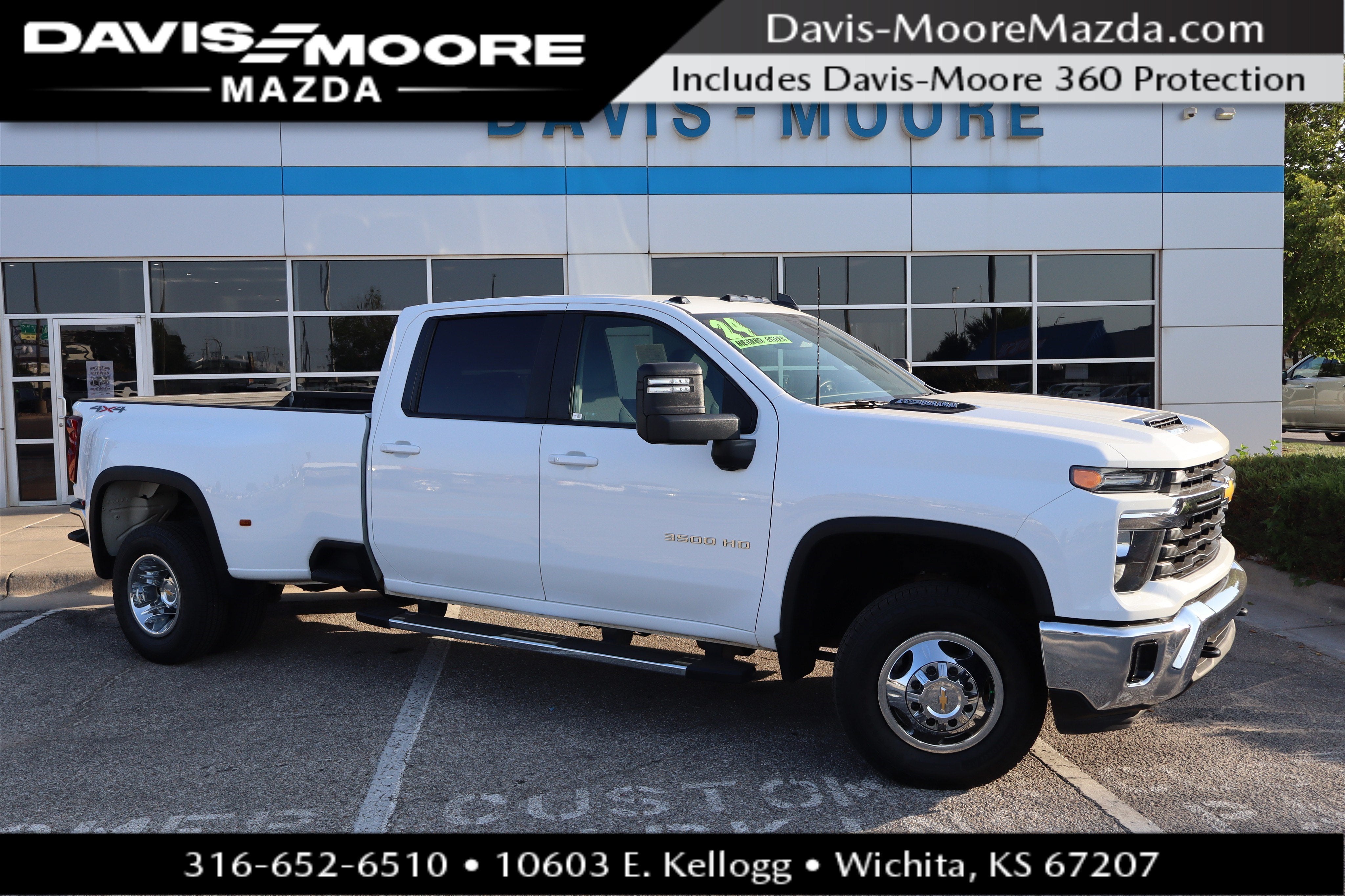2024 Chevrolet Silverado 3500HD LT in Summit White — front three-quarter view