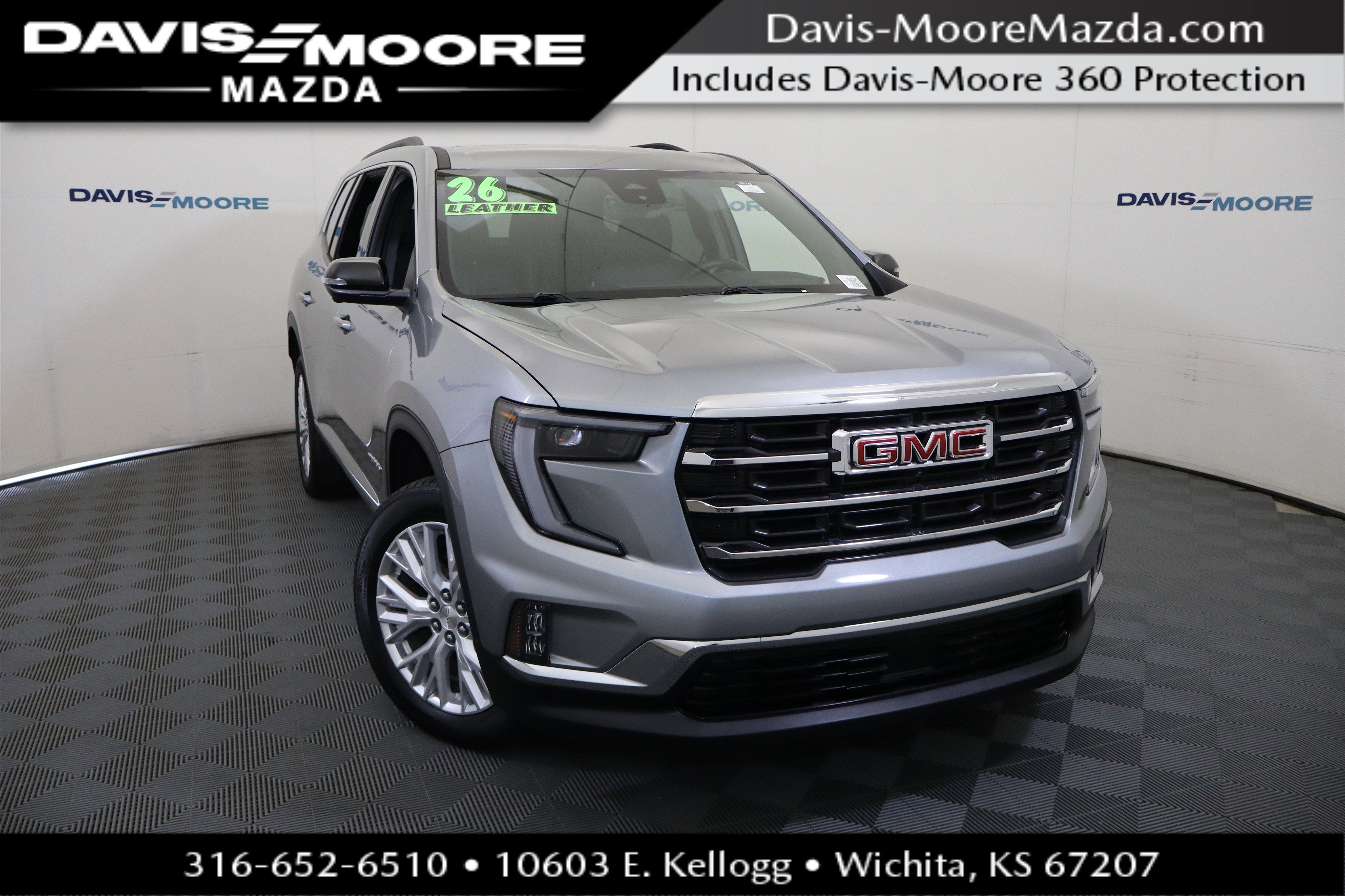 2026 GMC Acadia AWD Elevation in Sterling Metallic — front three-quarter view