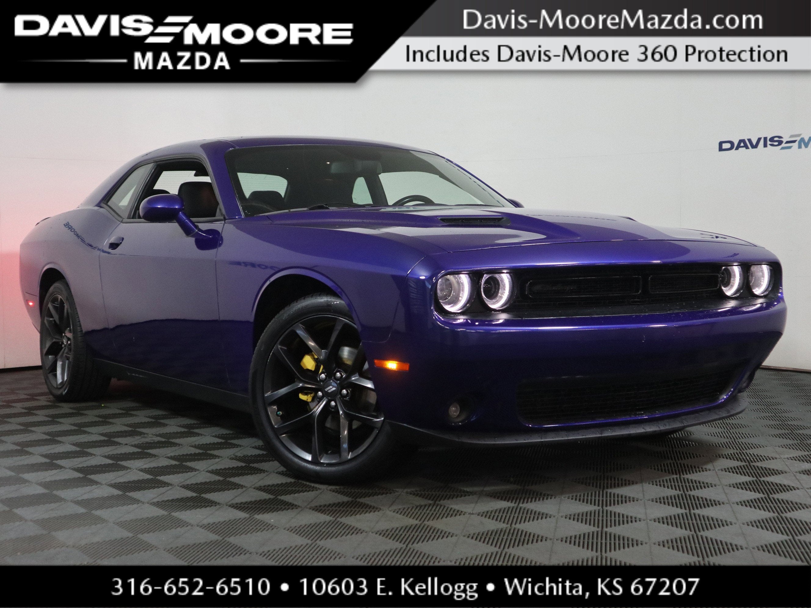 2022 Dodge Challenger SXT in Indigo Blue — front three-quarter view