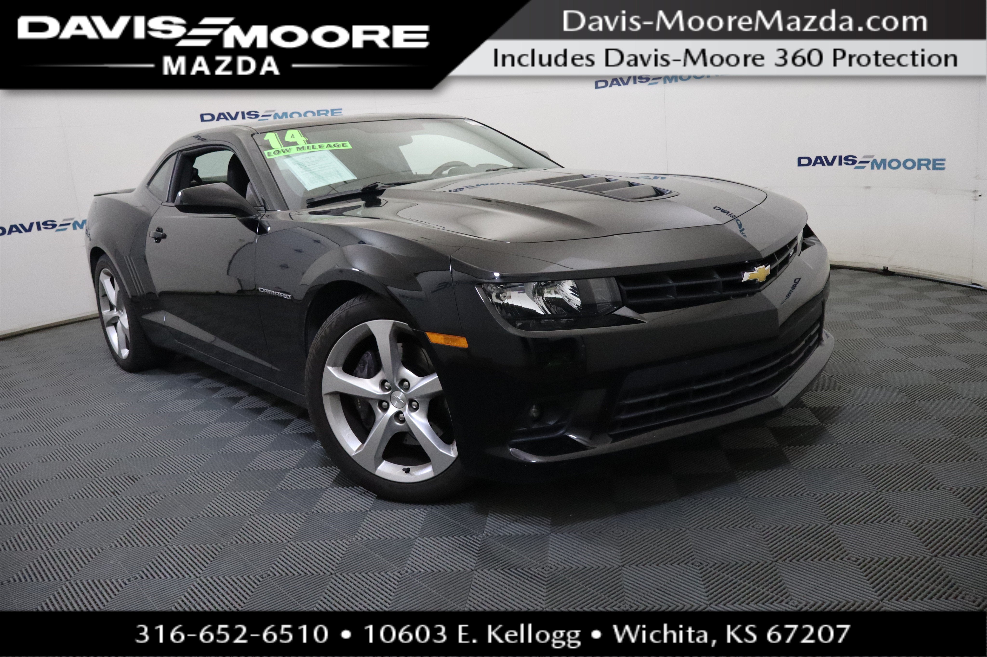 2014 Chevrolet Camaro SS in Black — front three-quarter view