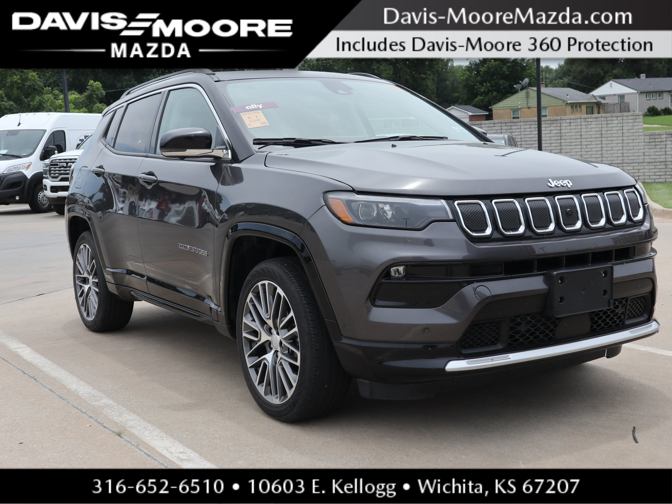 2022 Jeep Compass Limited in Granite Crystal Metallic Clearcoat — front three-quarter view