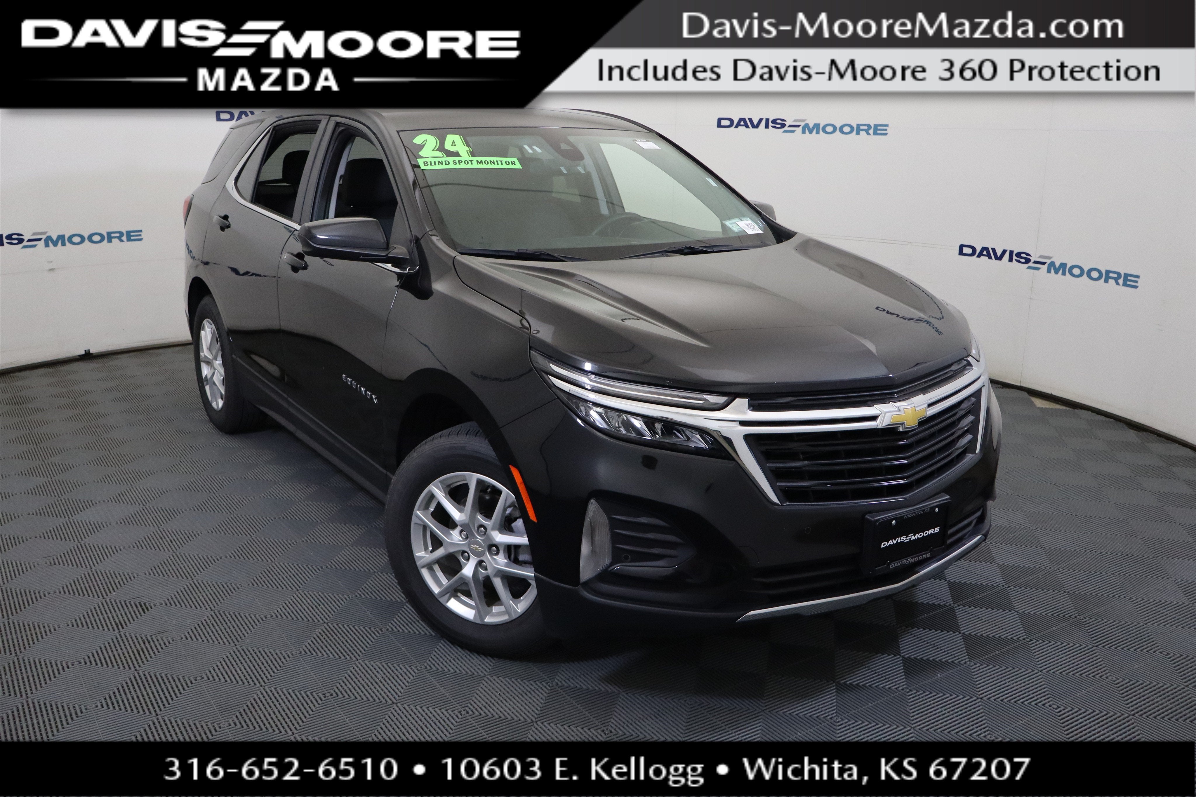 2024 Chevrolet Equinox LT in Mosaic Black Metallic — front three-quarter view