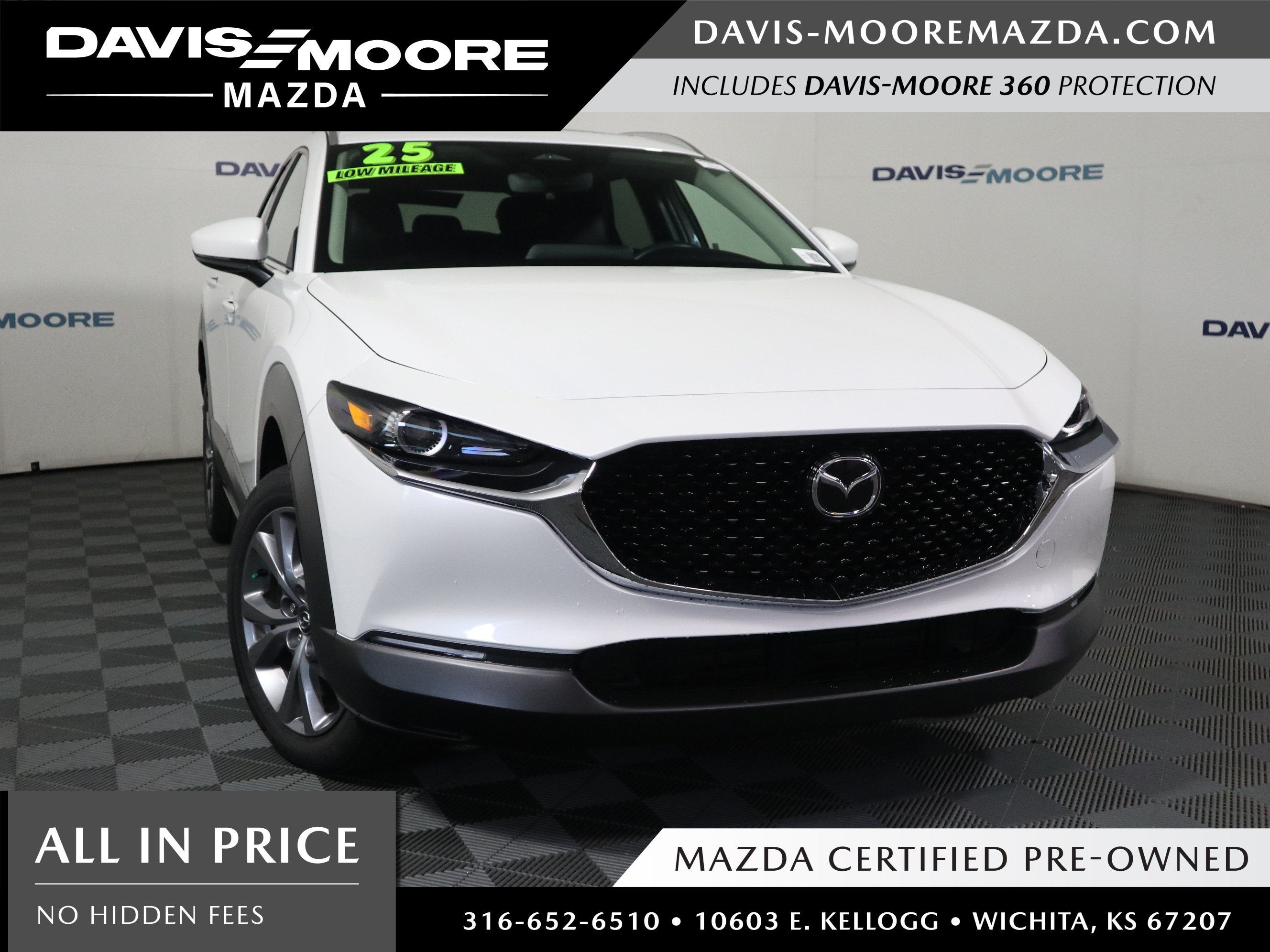 2025 Mazda Mazda CX-30 2.5 S Preferred Package in Snowflake White Pearl Mica — front three-quarter view