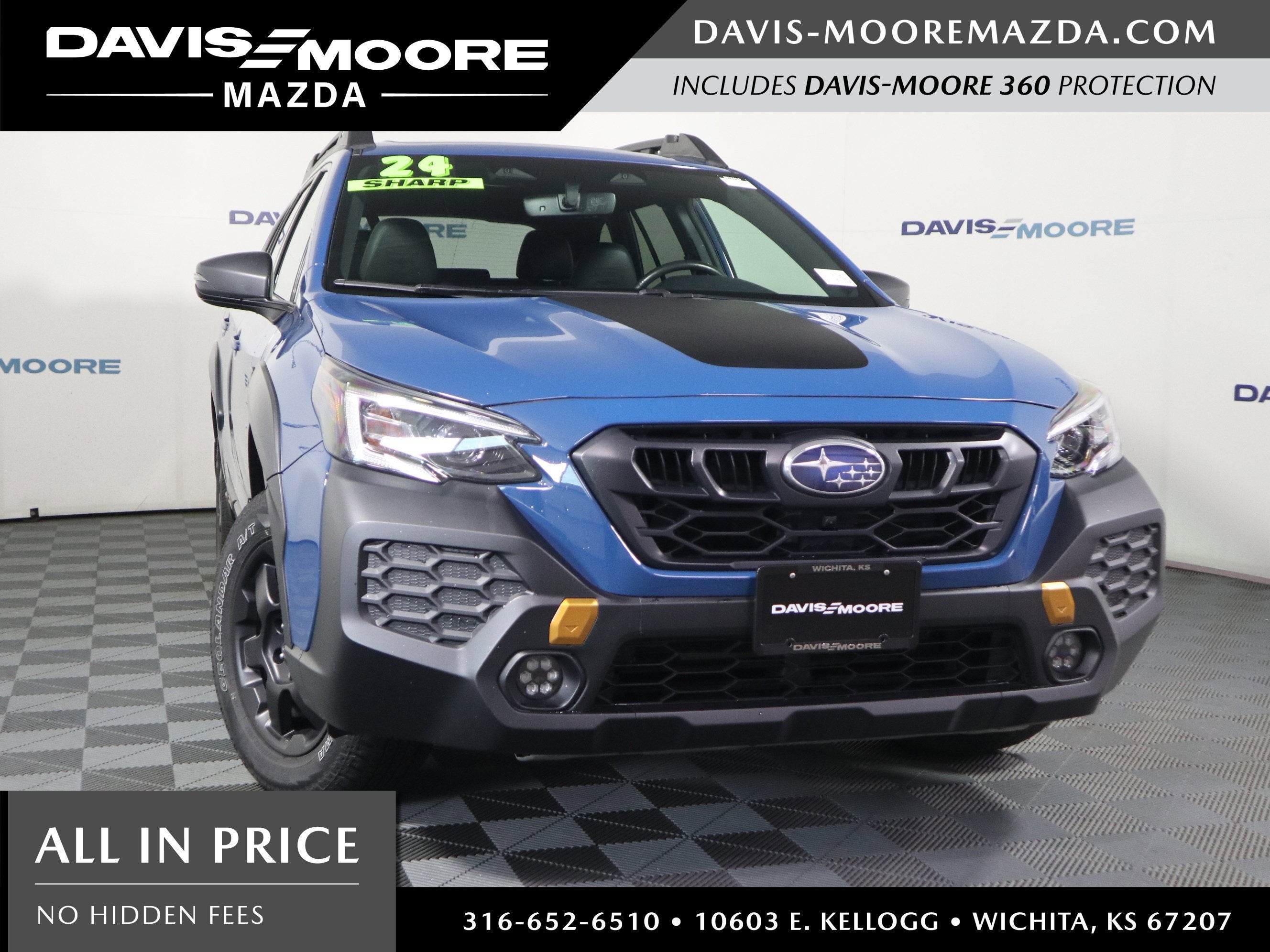 2024 Subaru Outback Wilderness AWD in Geyser Blue — front three-quarter view