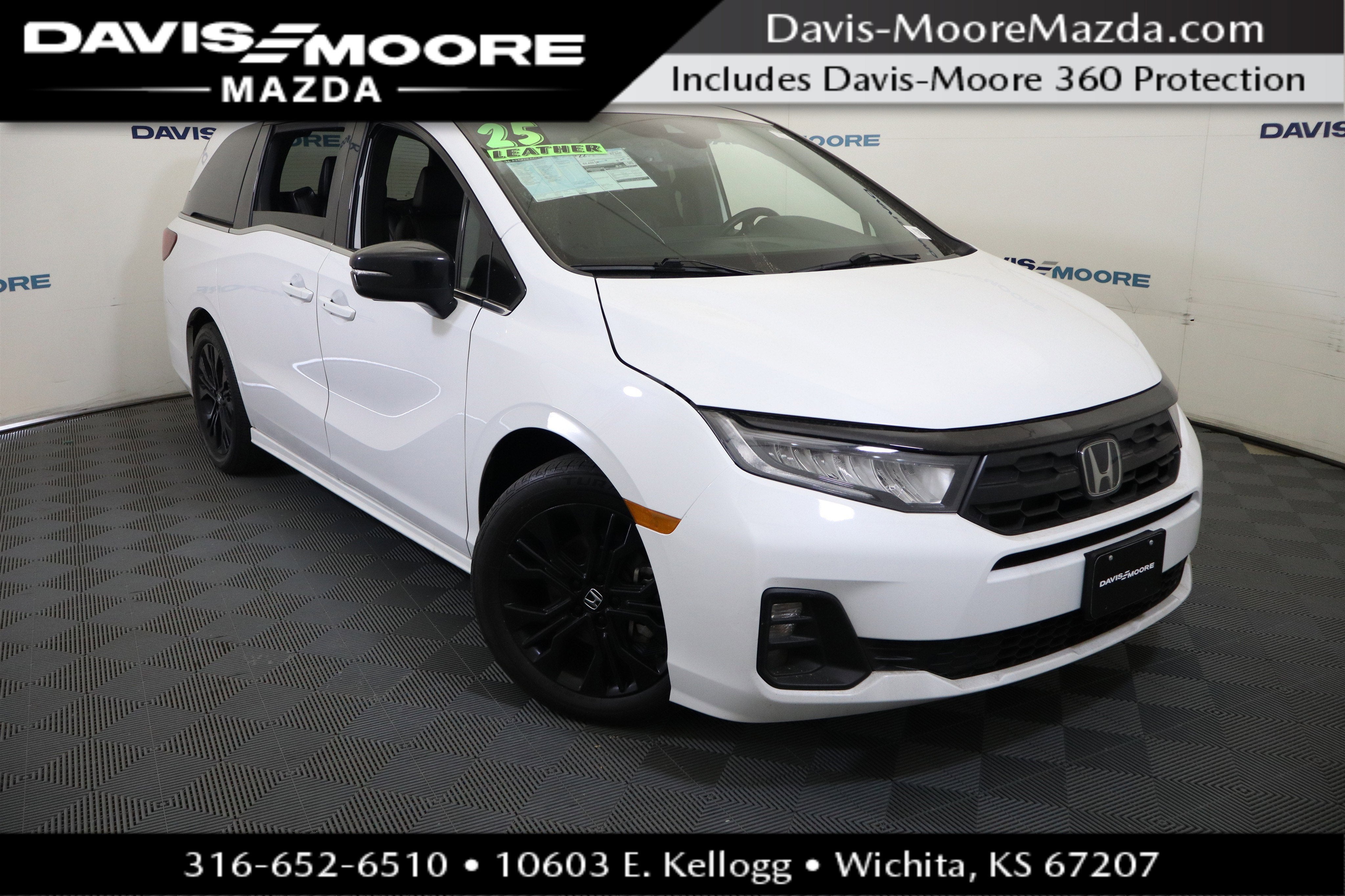 2025 Honda Odyssey Sport-L in Platinum White Pearl — front three-quarter view