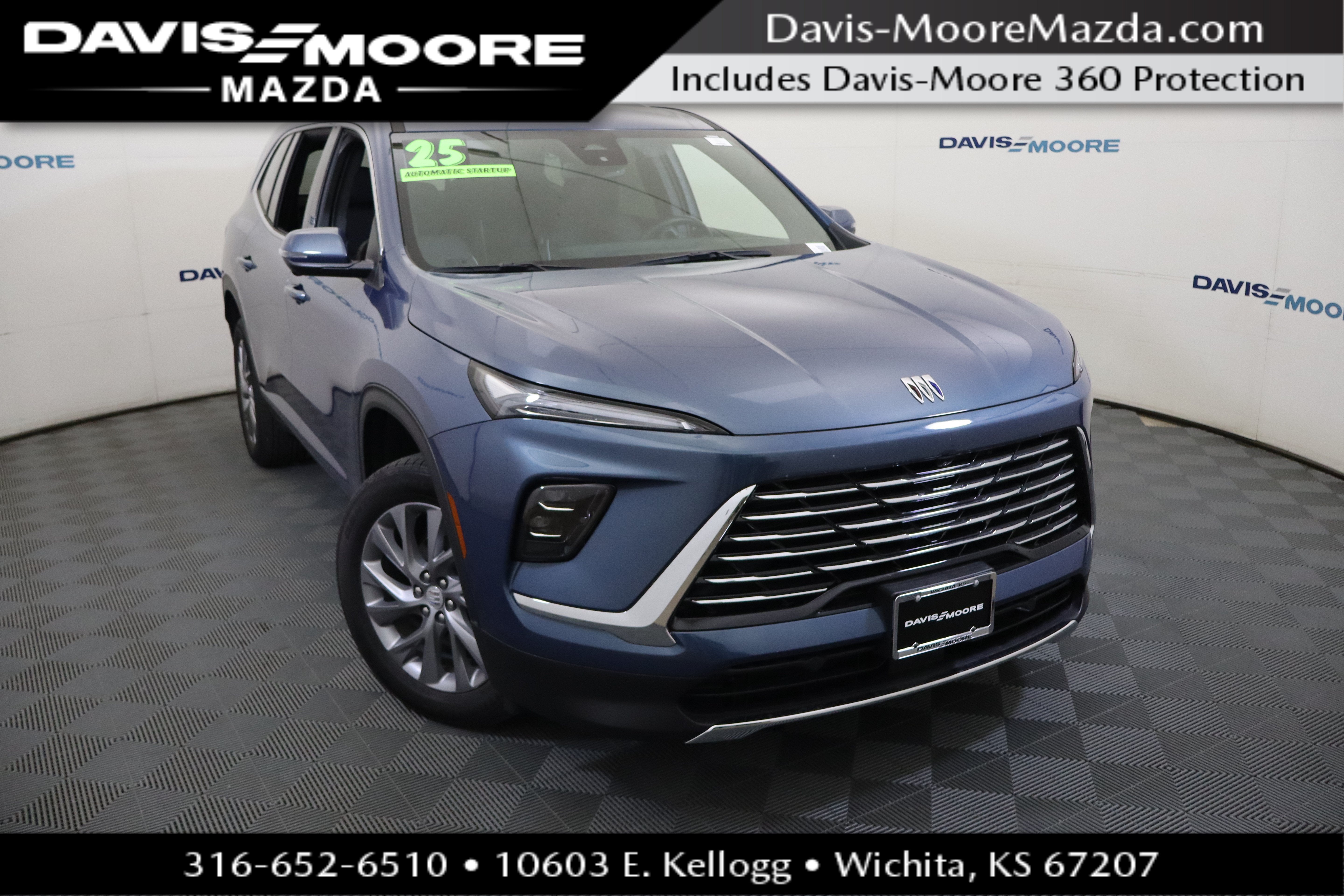 2025 Buick Enclave Preferred in Ocean Blue Metallic — front three-quarter view