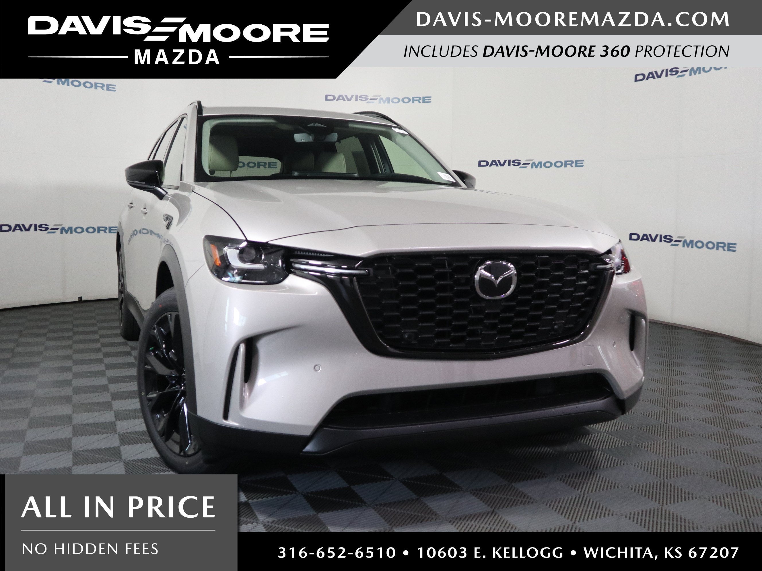 2026 Mazda Mazda CX-90 3.3 Turbo Premium Sport AWD in Platinum Quartz Metallic — front three-quarter view