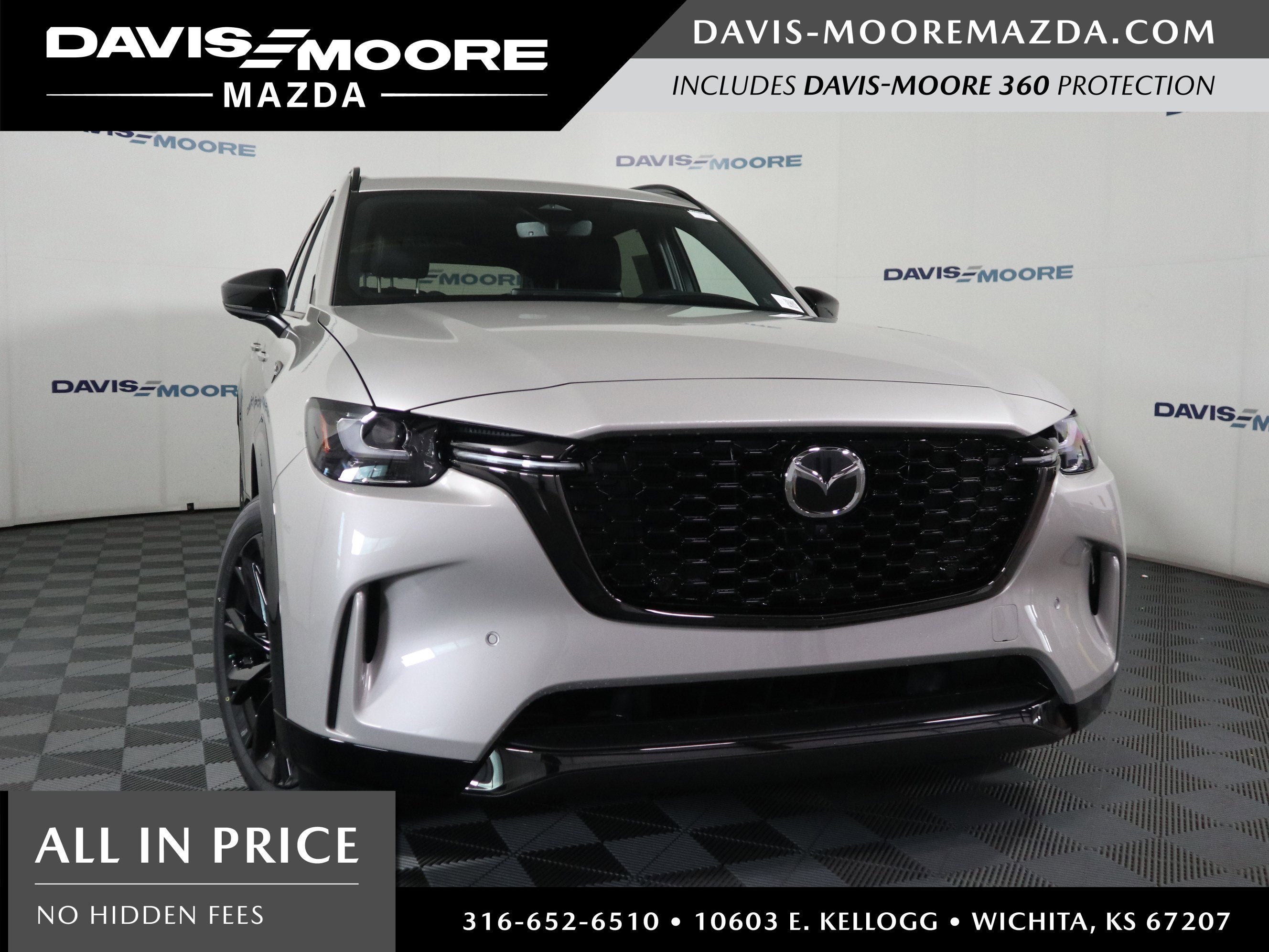2026 Mazda Mazda CX-90 3.3 Turbo S Premium Sport AWD in Platinum Quartz Metallic — front three-quarter view