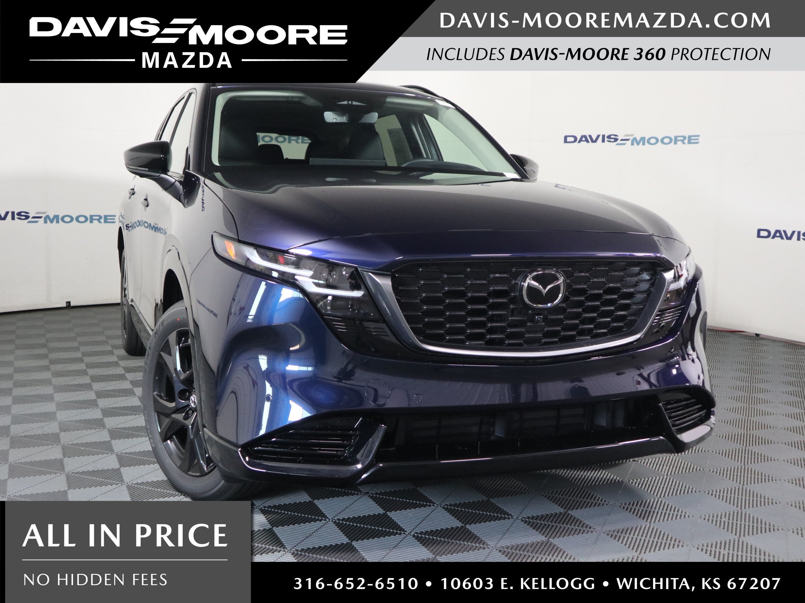 2026 Mazda Mazda CX-5 2.5 S Premium Plus AWD in Navy Blue Mica — front three-quarter view